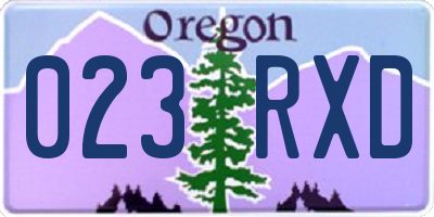 OR license plate 023RXD