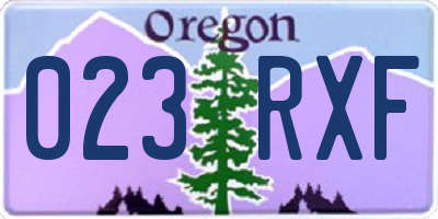 OR license plate 023RXF