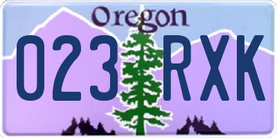 OR license plate 023RXK