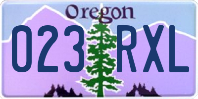 OR license plate 023RXL