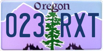 OR license plate 023RXT