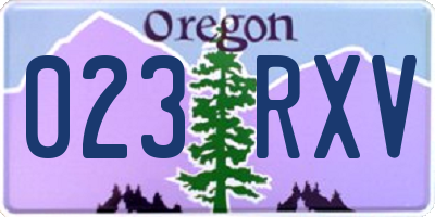 OR license plate 023RXV