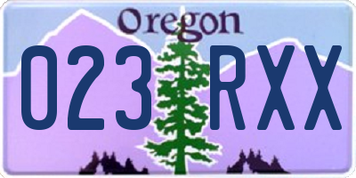 OR license plate 023RXX