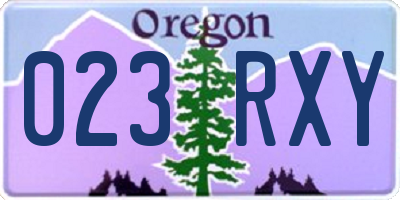 OR license plate 023RXY