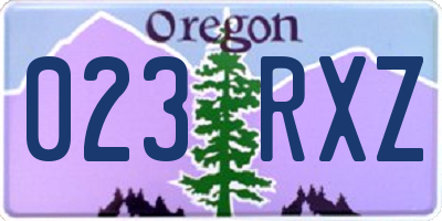 OR license plate 023RXZ