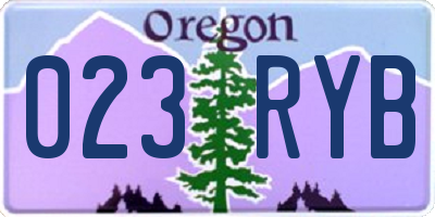 OR license plate 023RYB