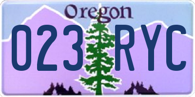 OR license plate 023RYC