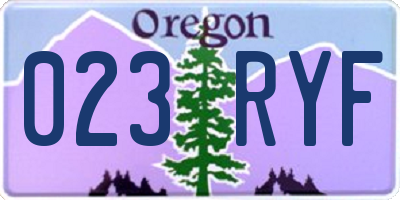 OR license plate 023RYF