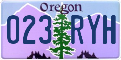 OR license plate 023RYH