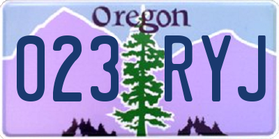 OR license plate 023RYJ