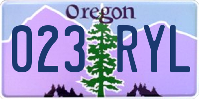 OR license plate 023RYL