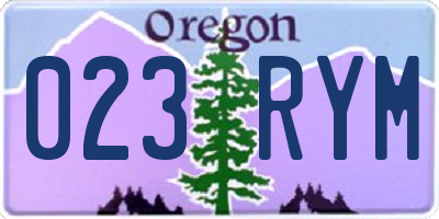 OR license plate 023RYM