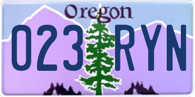 OR license plate 023RYN