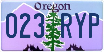 OR license plate 023RYP