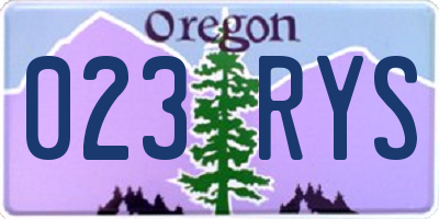 OR license plate 023RYS