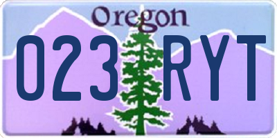OR license plate 023RYT