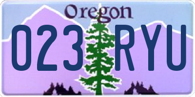 OR license plate 023RYU