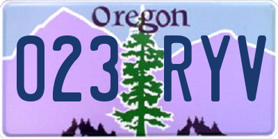 OR license plate 023RYV
