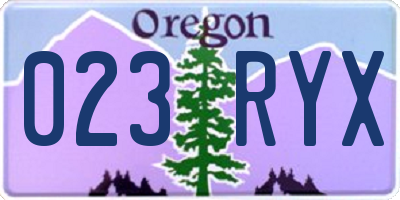 OR license plate 023RYX