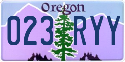 OR license plate 023RYY