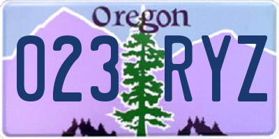 OR license plate 023RYZ