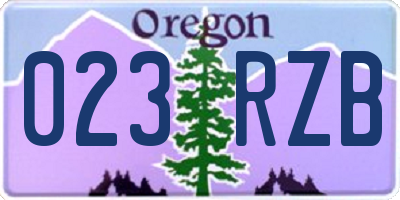 OR license plate 023RZB