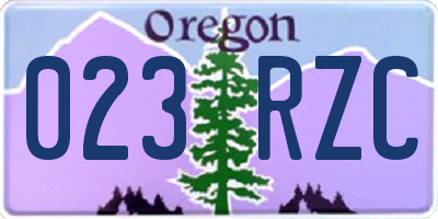 OR license plate 023RZC