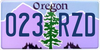 OR license plate 023RZD