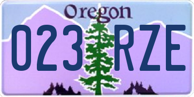 OR license plate 023RZE