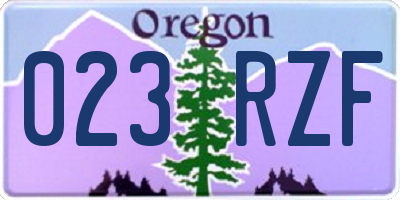 OR license plate 023RZF