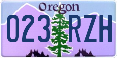 OR license plate 023RZH