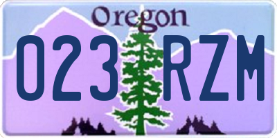 OR license plate 023RZM