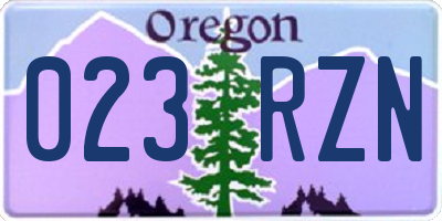 OR license plate 023RZN