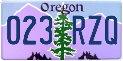 OR license plate 023RZQ