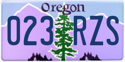 OR license plate 023RZS