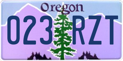 OR license plate 023RZT