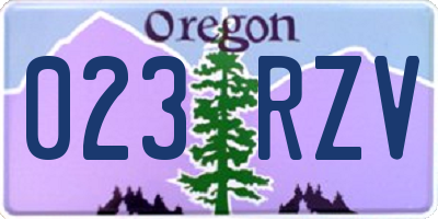 OR license plate 023RZV