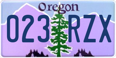 OR license plate 023RZX