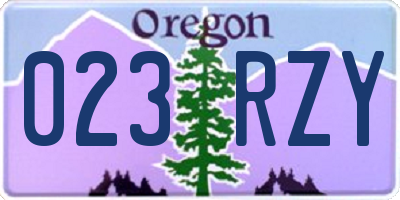 OR license plate 023RZY