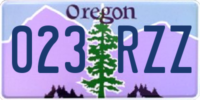 OR license plate 023RZZ