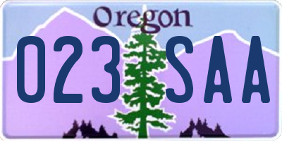 OR license plate 023SAA