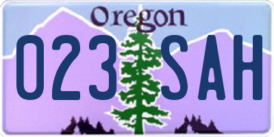 OR license plate 023SAH