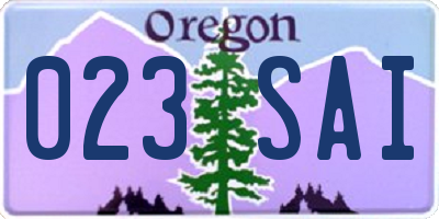 OR license plate 023SAI