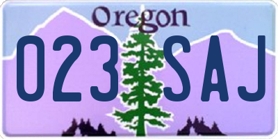 OR license plate 023SAJ