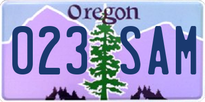 OR license plate 023SAM