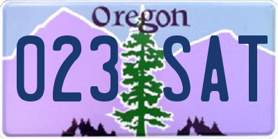 OR license plate 023SAT