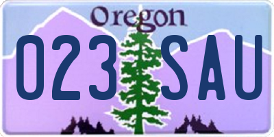 OR license plate 023SAU