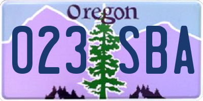 OR license plate 023SBA