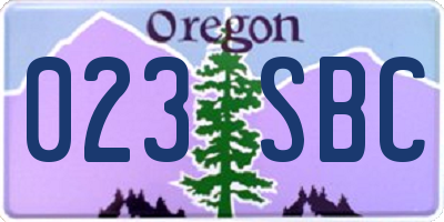 OR license plate 023SBC