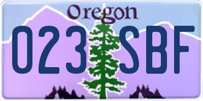 OR license plate 023SBF